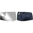 Replacement Driver Left Side Door Mirror Glass Flat Heated with Convex Blind Spot Glass For Chevrolet Silverado and GMC Sierra 1500 from 2019 to 2023