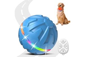 Bolpetizo Dog Toys Dog Ball, Durable Motion Active Rolling Balls with Remote Control LED Light, Rubber Peppy Pet Balls for Me