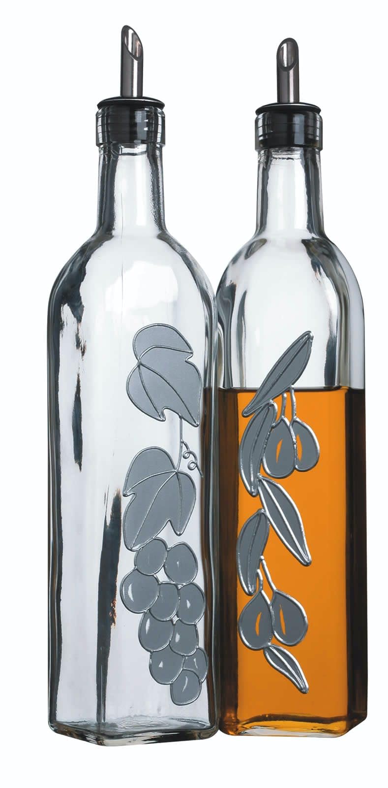 KitchenCraft World of Flavours Decorated Glass Oil and Vinegar Bottles, 5 ml
