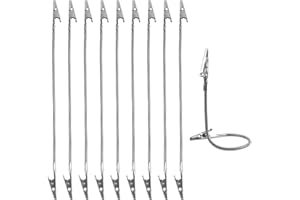 ASUNFO 10Pcs Double Head Alligator Clips Bendable Photo Holders Metal Wire Pictures Memo Note Clip Clamps for DIY Crafts 11.4
