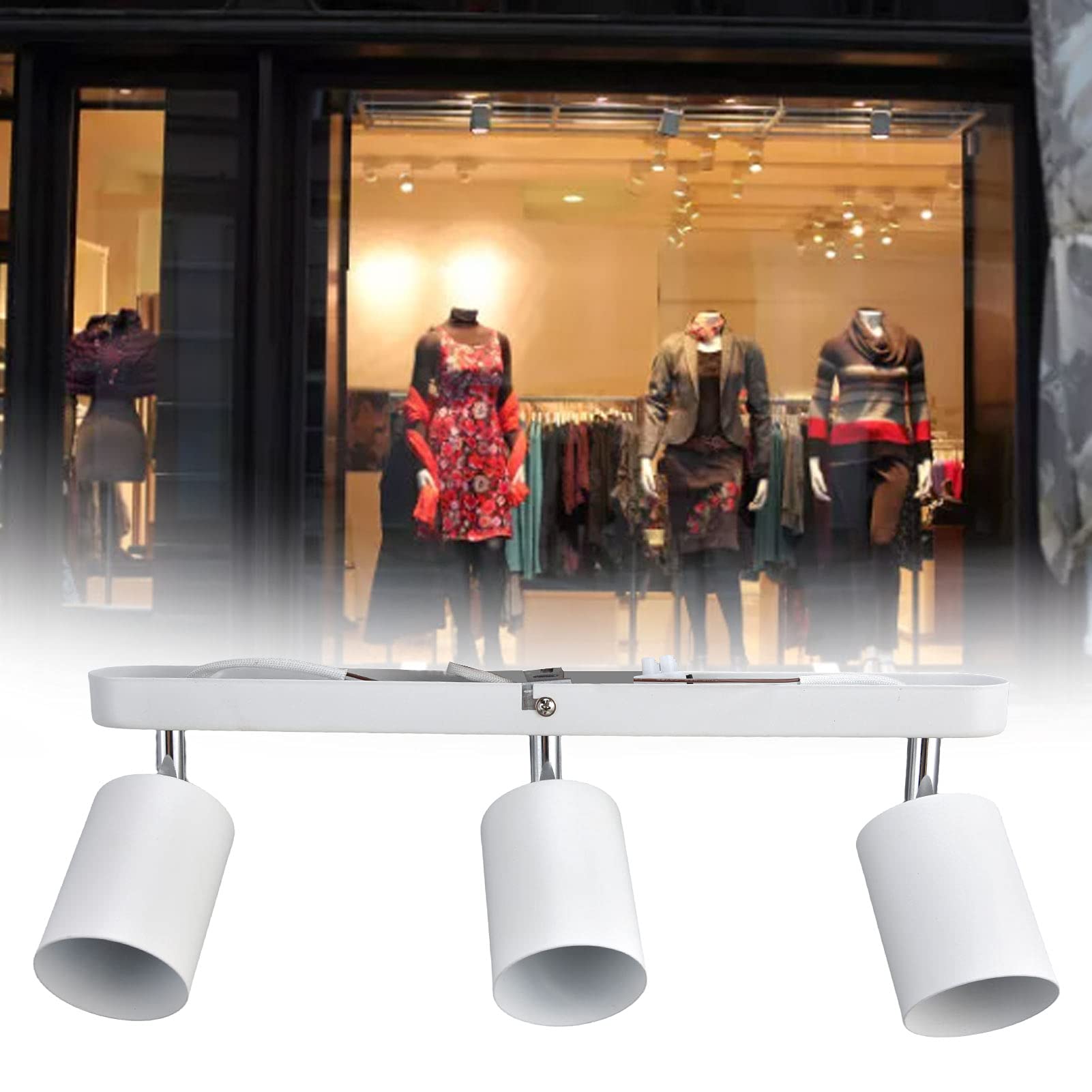 MOUMOUTEN LED Ceiling Light Rotatable, 3 Way Adjustable Modern Ceiling Spotlights with 330° Rotatable Base Light Holder, GU10 Spotlight Bar in Matt White 85‑265V(White)