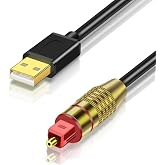 USB A to Optical Audio Adapter,Unidirectional USB to TOSLINK Optical Digital Converter Compatible with Windows/Laptop ONLY,NOT for TV Or Other Devices-6.6FT