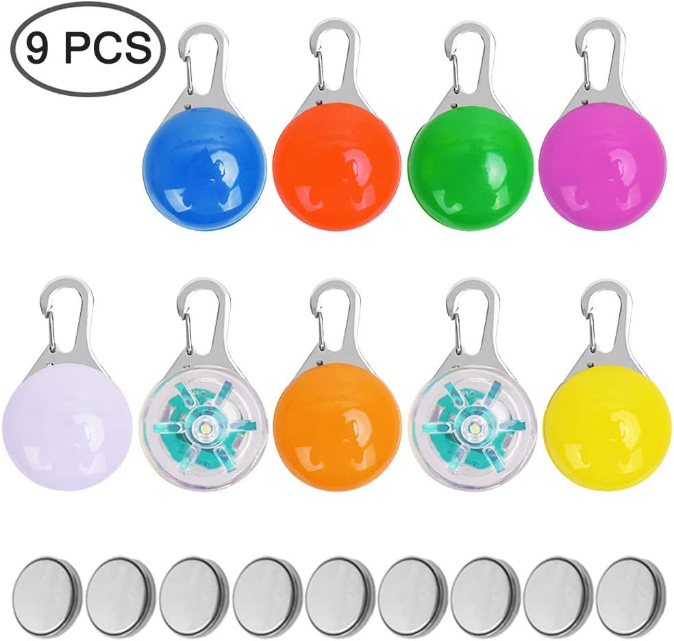 AFUNTA Pet Collar LED Lights for Dog Cat 9 Pcs Clip-on Pet Dog LED Light Safety Night Walking Lights for Pets 9 Colors - Image 3