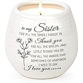 Sisters Candle 10Oz Sisters Valentines Day Birthday Gifts from Sister Brother, Sister Birthday Gifts, Thanksgiving, Thank You Gift, Soy Wax Lavender Scented Candle in Ceramic Jar