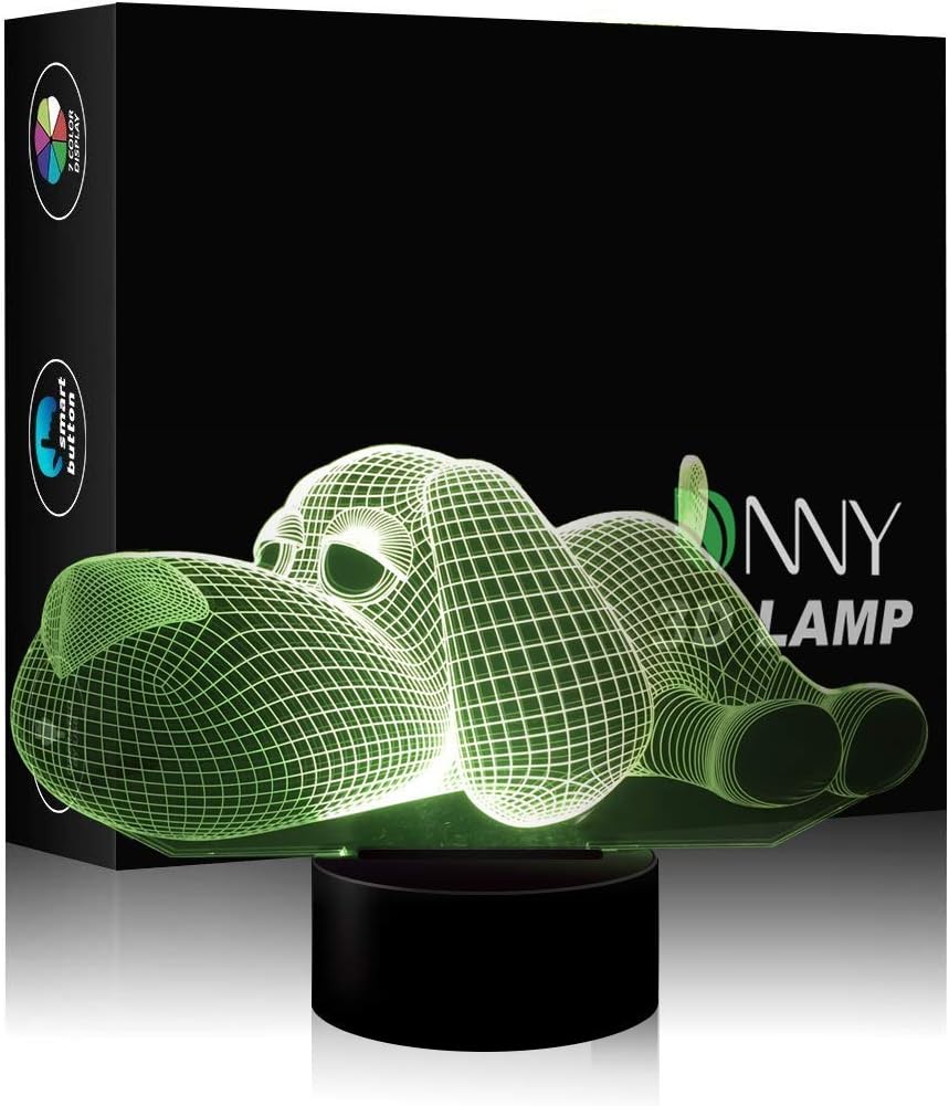 Optical Illusion Lamp Dog 3D Night Light 7 Color Touch Switch Table Lamp Living Room Battery and USB Power Floor Lamp
