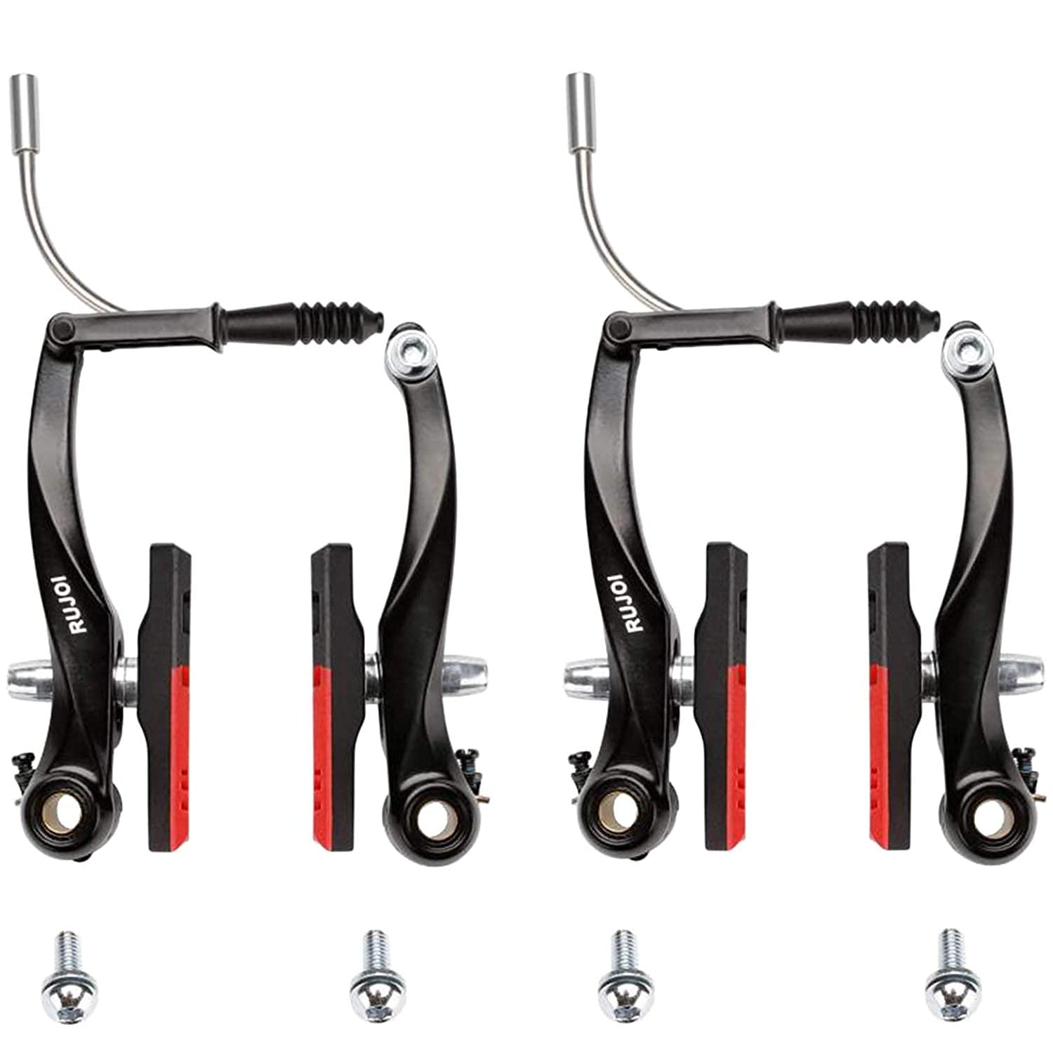 RUJOI Bike Brake kit,Bike V Brake Set with 72mm Superior V-Brake Shoes,Ideal for Mountain,BMX Bike Brake Set Upgrade