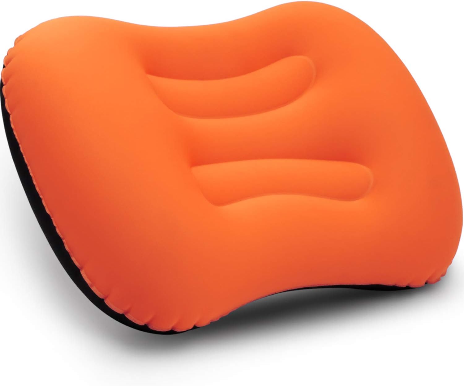 Dreamer Comfort Ultralight fabric Inflatable Air Pillow - Compressible, Compact, Comfortable, Ergonomic Pillow for Neck and Lumbar Support for Travel Trips, Backpacking and Camping (Orange)