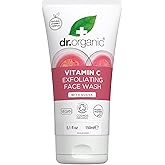 Dr. Organic Vitamin C Exfoliating Face Wash | Illuminating & Brightening for Dry Skin, Rich in Vitamin C, Certified Organic, Paraben & SLS-Free, Cruelty-Free, Natural, Vegan, 150 mL / 5 fl oz