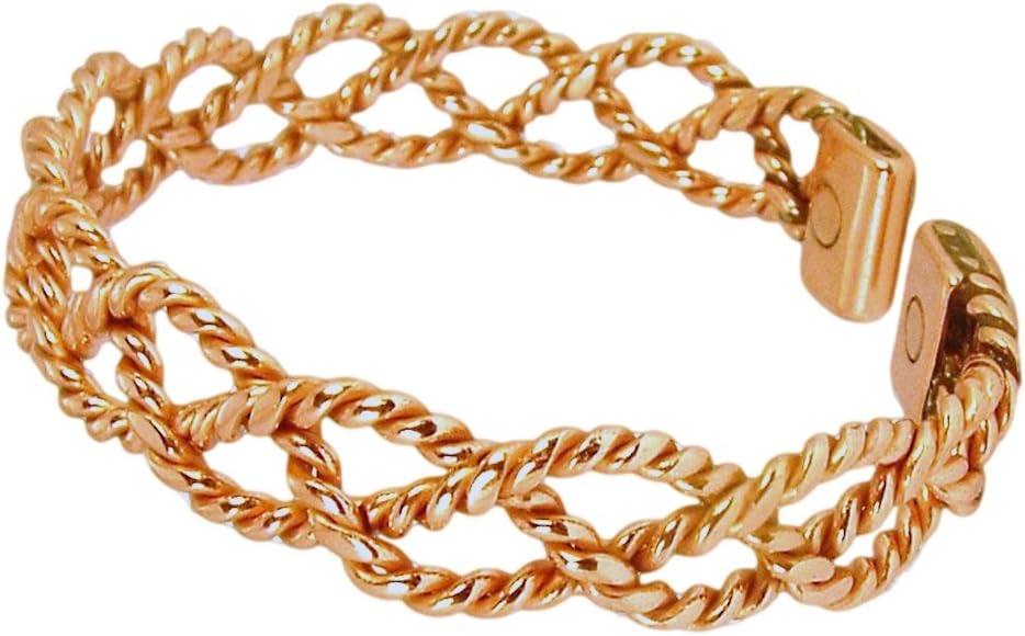 Solid Copper Womens Magnetic Cuff Bracelet Chloe Medium