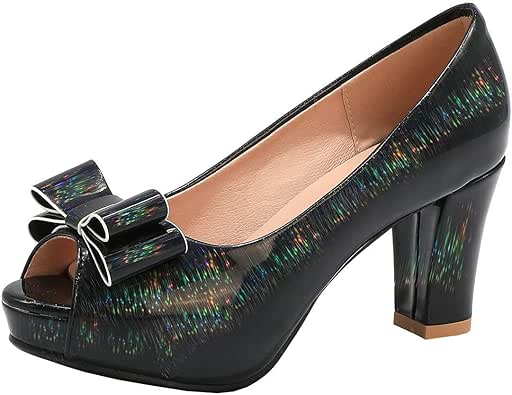 block heel peep toe pumps