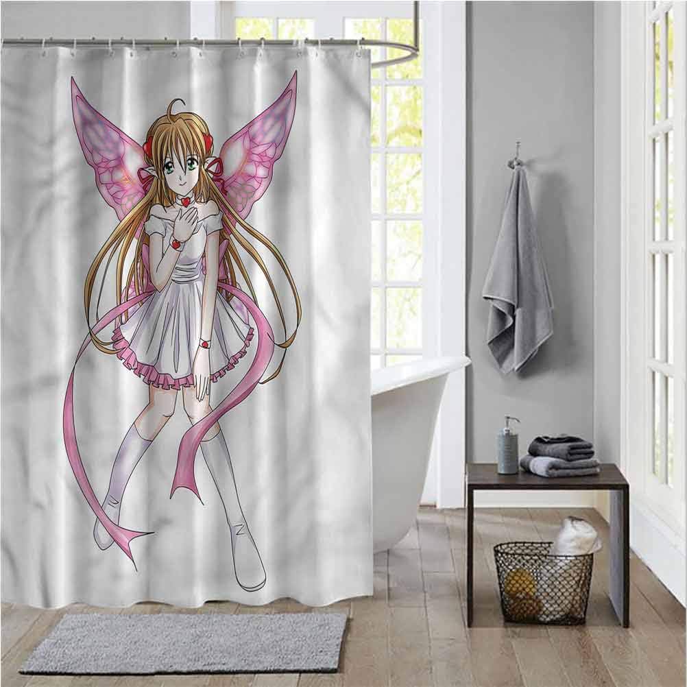 ScottDecor Anime Shower Curtain Set Cartoon Pixie Fairy Angel Extra