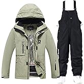 GS SNOWING Women's Ski Jackets and Pants Set Windproof Waterproof Snowboard Jacket Bibs Two Piece Ski Suits