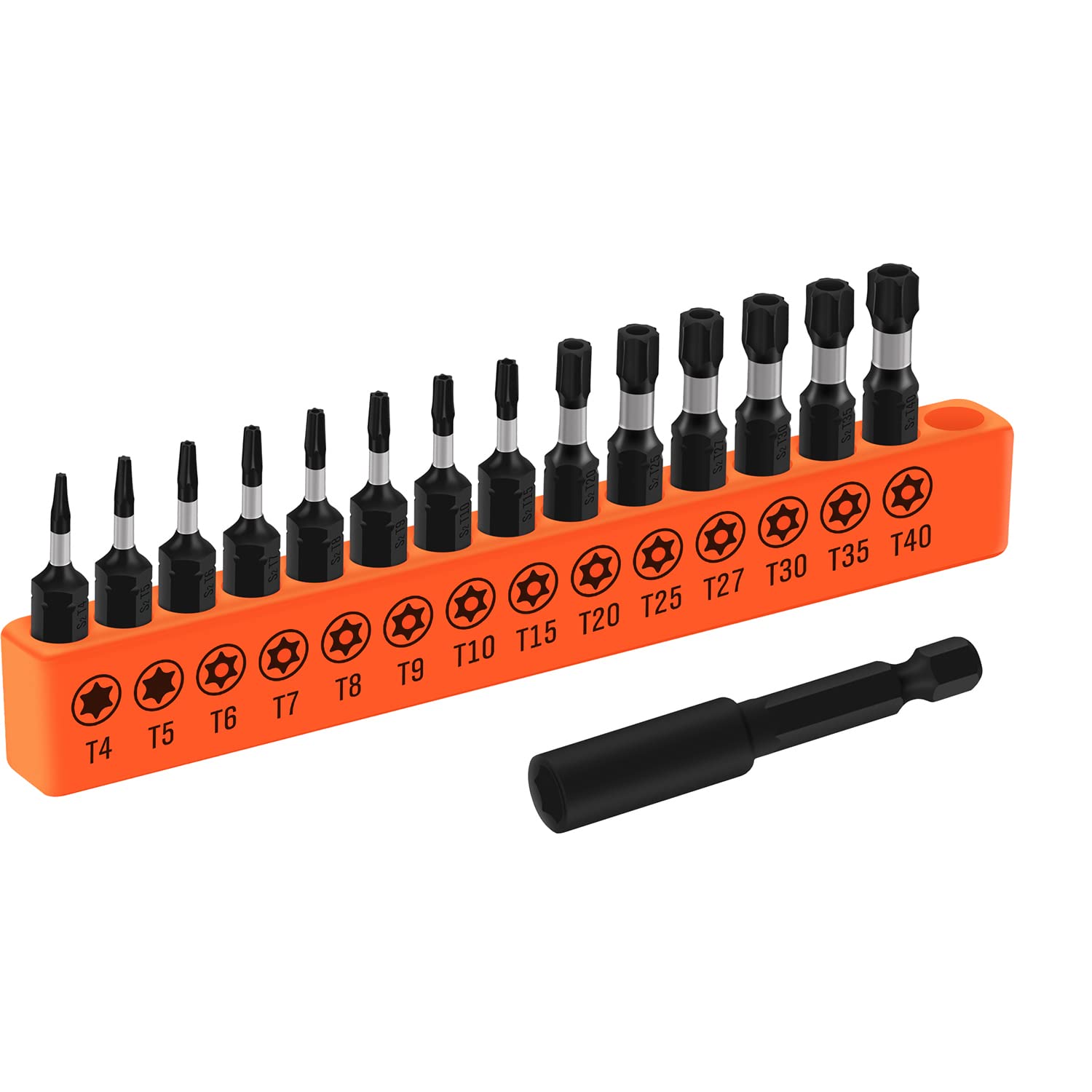 HORUSDY 11-Piece Tamper Resistant Star Bit Set – S2 Steel, T7 To T40 Security Torx Bits, 2-Inch Length