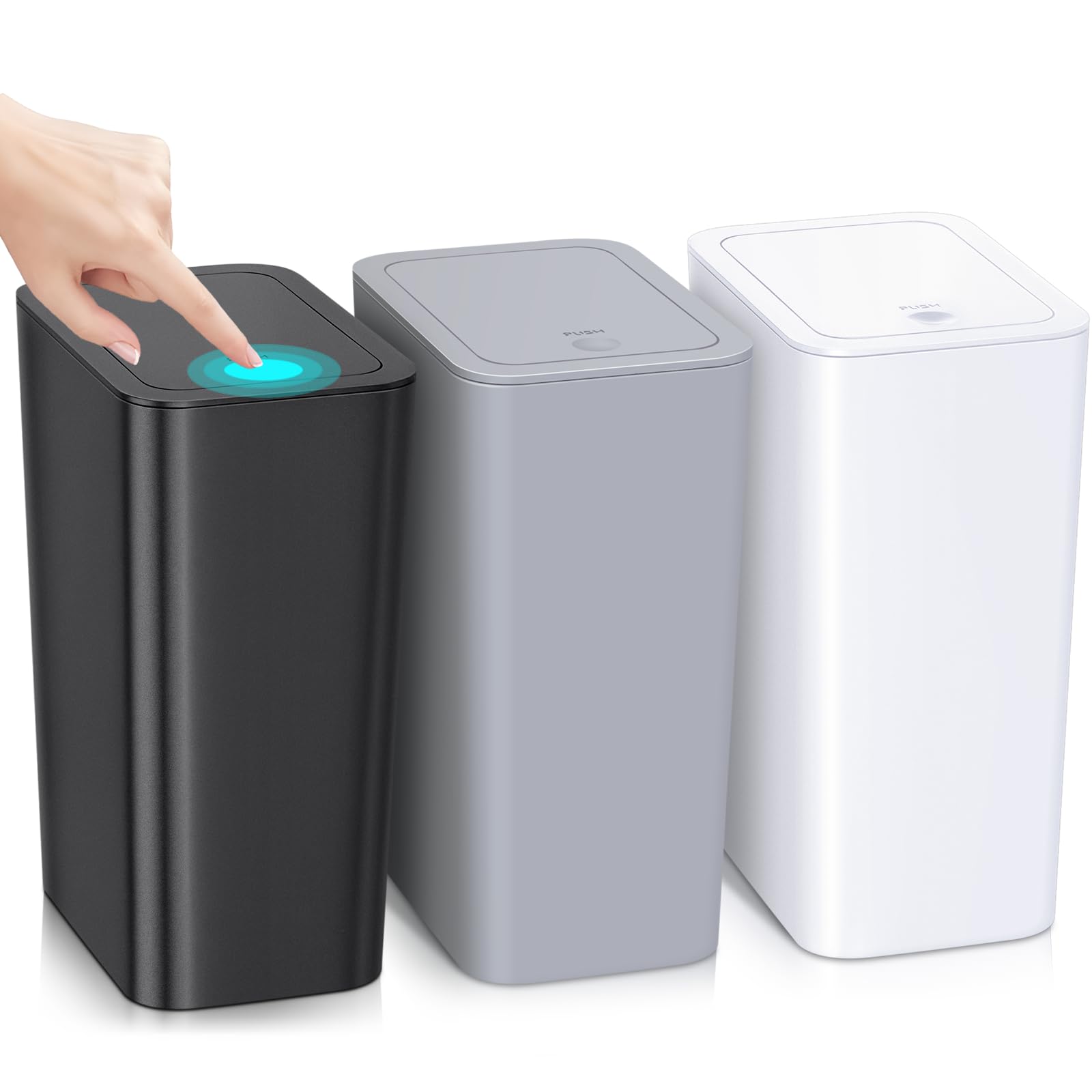 RTWDKFQ 3 Pack 4 Gallon Bathroom Small Trash Can