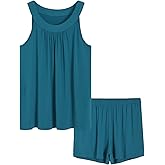Latuza Women's Soft Viscose Tank Top Shorts Summer Pajamas Set