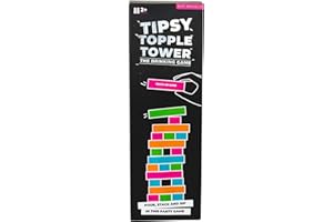 Gift Republic Tipsy Topple Tower – Fun Adult Drinking Game | Wooden Stacking Blocks with Hilarious Drinking Challenges | Perf