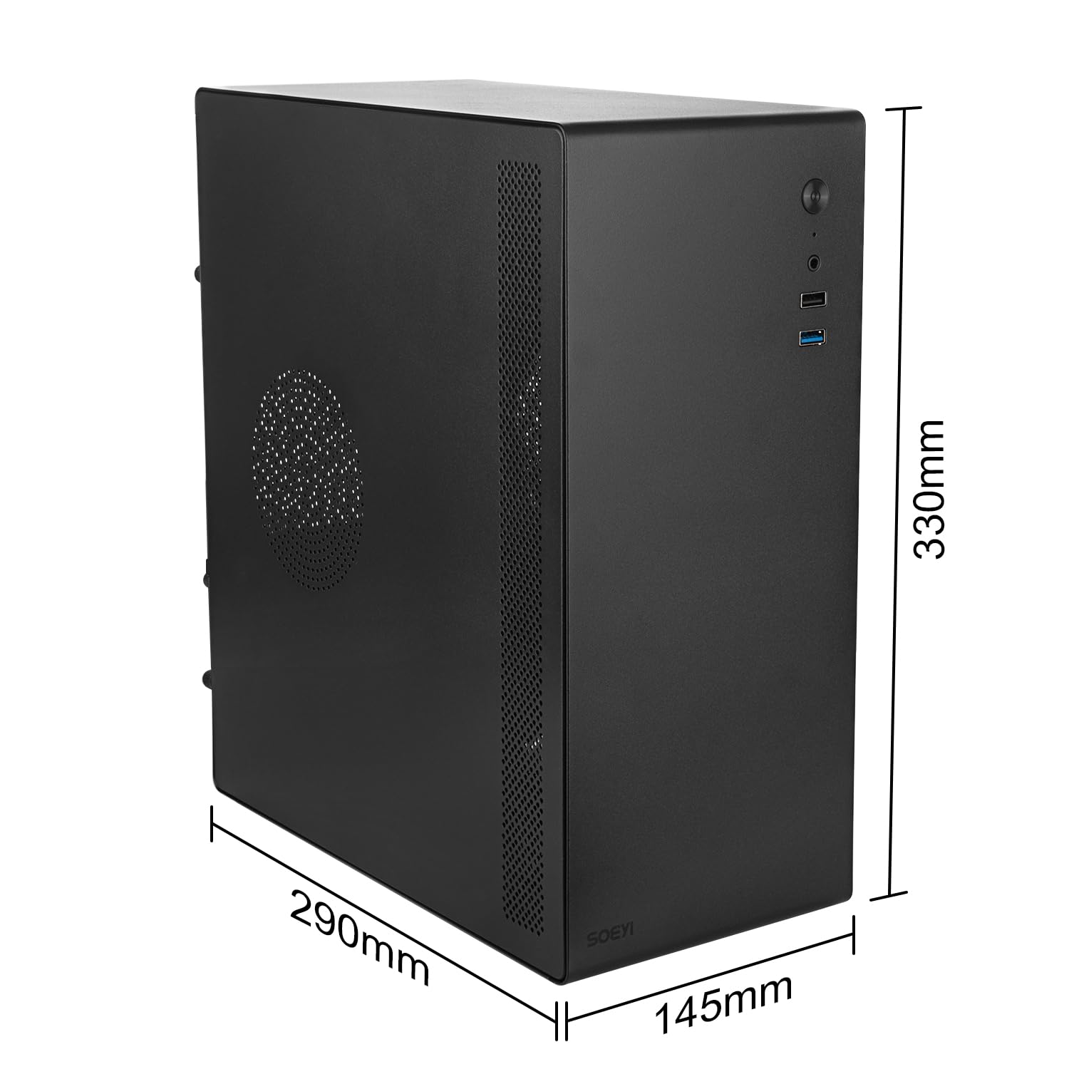 Iesooy Micro ATX Case, MATX Case Mini PC ITX Desktop Computer Case Support Micro ATX/ITX Mini PC case with USB3.0, Support 3.5'' HDD