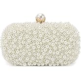 Oweisong Pearl Clutch Purses for Women Beaded Clutch Bag Formal Wedding Bride Evening Bag Party Tote Handbag