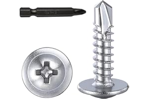 zcfochi Screws（300pcs）#8×5/8” for Sheet Metal Self-Tapping Screws 410 Stainless Steel Phillips Modified Truss Head Self-Drilling Screws High-Strength Quick Tapping Screws (#8x5/8)