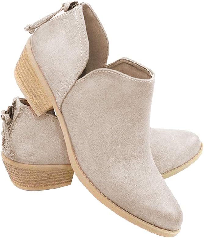 cut out boots beige