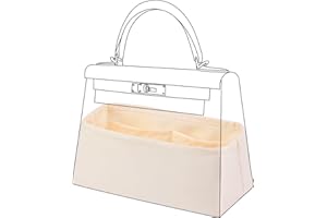 DGAZ Luxury Handbag & Tote Organizer, Silk Purse Organizer, Fits mini Kelly Bags (Craie, miniKelly2)