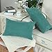 CaliTime Throw Pillow Covers Pack of 2 Comfy Corduroy Corn Striped Waffle Decorative Cushion Cases for Couch Sofa Bed Farmhouse 12 X 20 Inches Teal