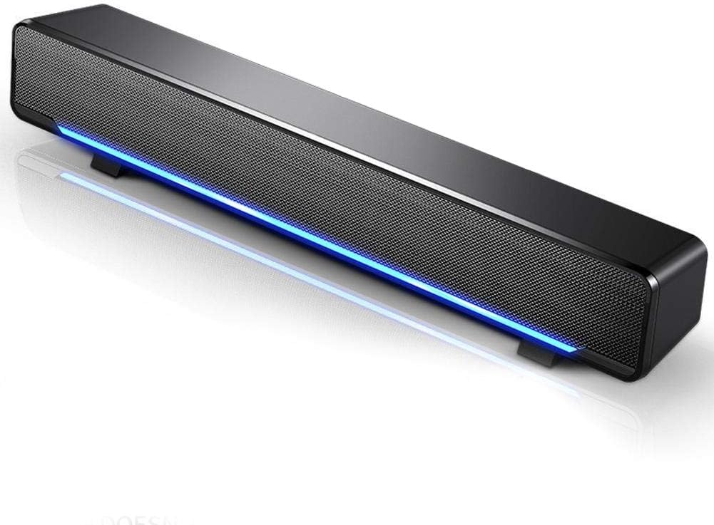 Soundbar PC Lautsprecher USB Mini Soundbar Tragbar Subwoofer Wired LED