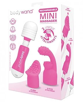 Bodywand Mini with attachment Pink Os, Vibrator
