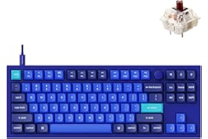 Keychron Q3 Wired Custom Mechanical Keyboard Knob Version, TKL Tenkeyless QMK/VIA Programmable Macro with Hot-swappable Gateron G Pro Brown Switch Compatible with Mac Windows Linux (Blue)