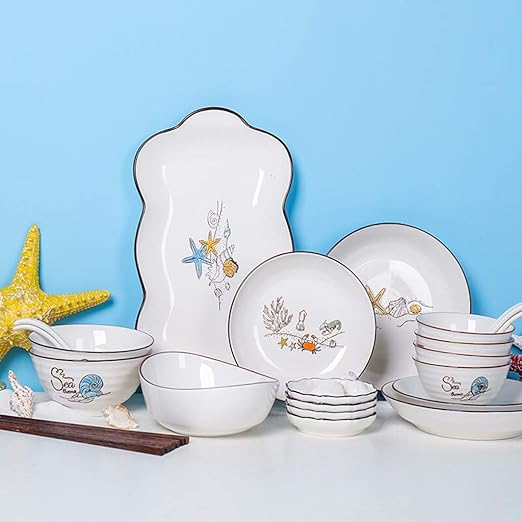 FDPVJSS Cena Combi-Set, Platos de Porcelana, Platos ...