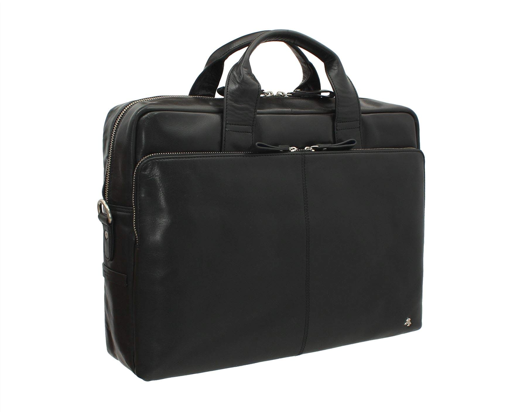 VISCONTI Merlin Range Leather Laptop Bag - Hugo 15 ML31 Black