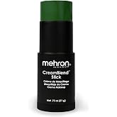 Mehron Makeup CreamBlend Stick - Cream Face &amp; Body Paint (Green, 1 Count (Pack of 1))