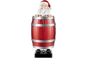 GLYRNUR Santa Cigarette Dispense, Funny Cigarette Dispenser Prank Automatic Bounce Cigarette Holder Santa Weird Old Man Wooden Barrel Christmas Cigarette Case for Christmas Party Home Decor Gift (A)