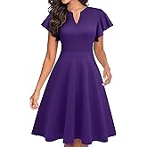YATHON Cocktail Dresses for Women 2024 Semi-Formal Summer Wedding Guest Fit and Flare Dress for Women with Pocket