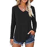 Amoretu Women V Neck T-Shirt Casual Short Sleeve Plain Tee Shirts Blouses