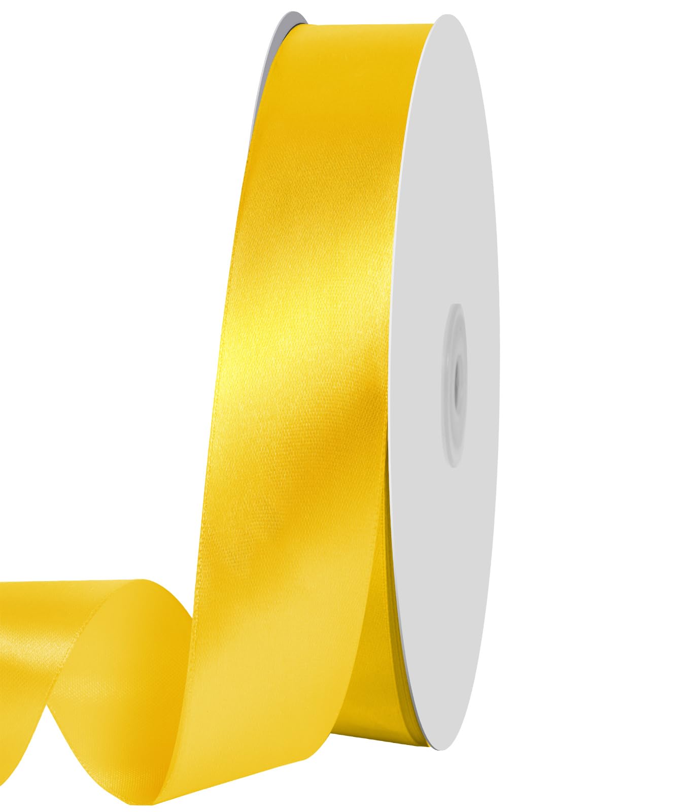 Photo 1 of 1 inch Yellow Ribbon,100 Yards 1 inch Yellow Stain Ribbon Solid Fabric Ribbon for Gift Wrapping Floral Bouquets Wedding Home Party Decoration