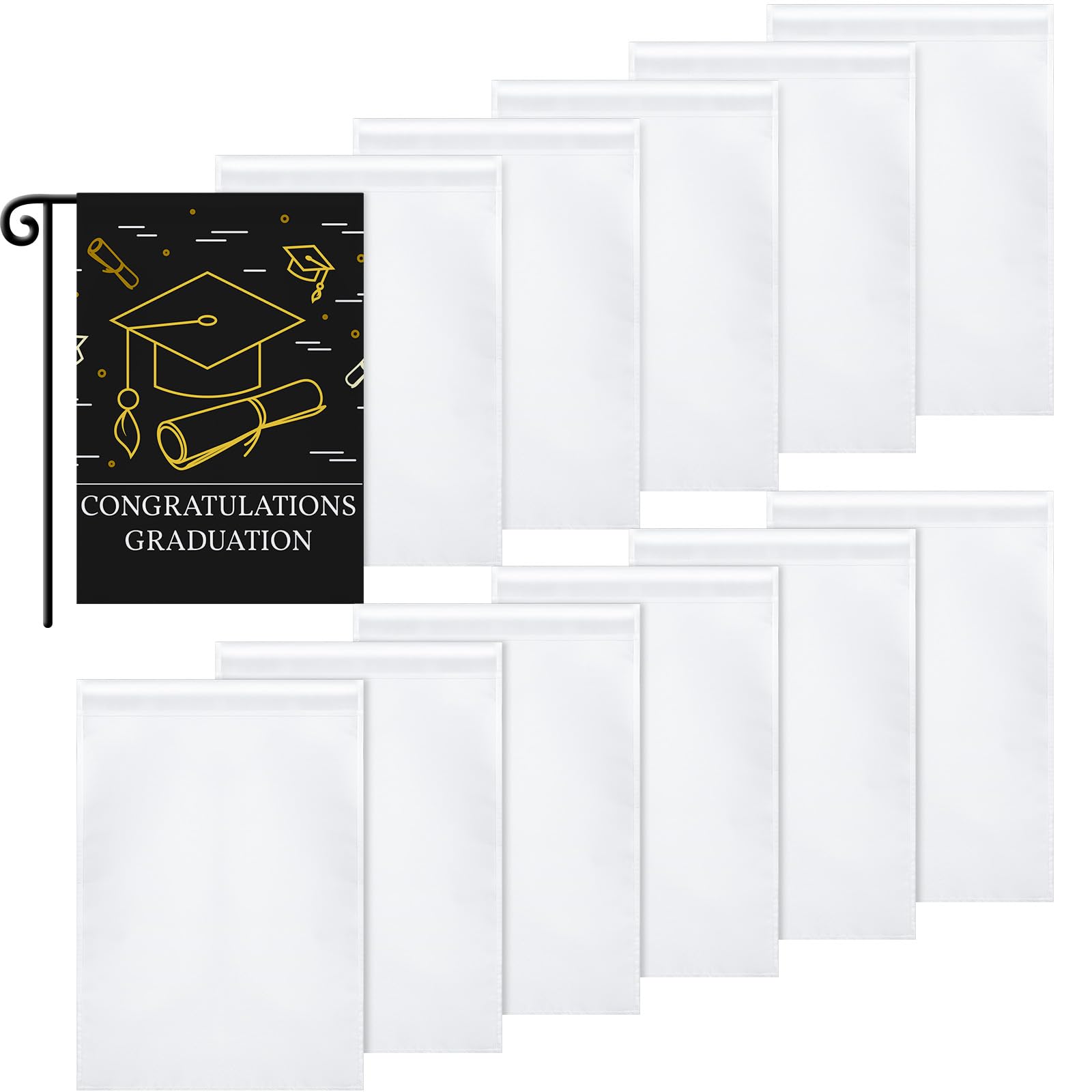 Blank Garden Flag DIY Lawn Garden Flags Polyester Banners Flag for Indoor Outdoor Courtyard Decoration, 11.8 x 17.7 Inches (20)