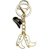 Western Keychain Cowboy Key Chain For Women Cowgirl Accessories Western Bag Charm Purse Charms for Women Hat Boot Key Ring Creative Jewelry For Westerns Lovers