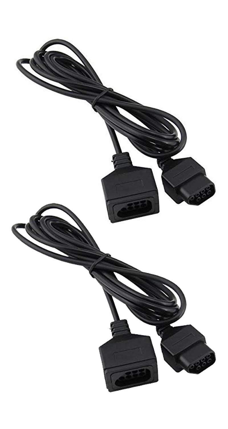 Controller Extension Cable For NES [2 Pack] 6 Feet 1.8m Cord by EVORETRO nintendo Computer