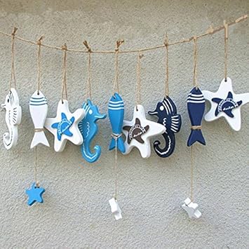 Bazaar Mittelmeer Stil Aus Holz Fische Stern Dolphin Hange
