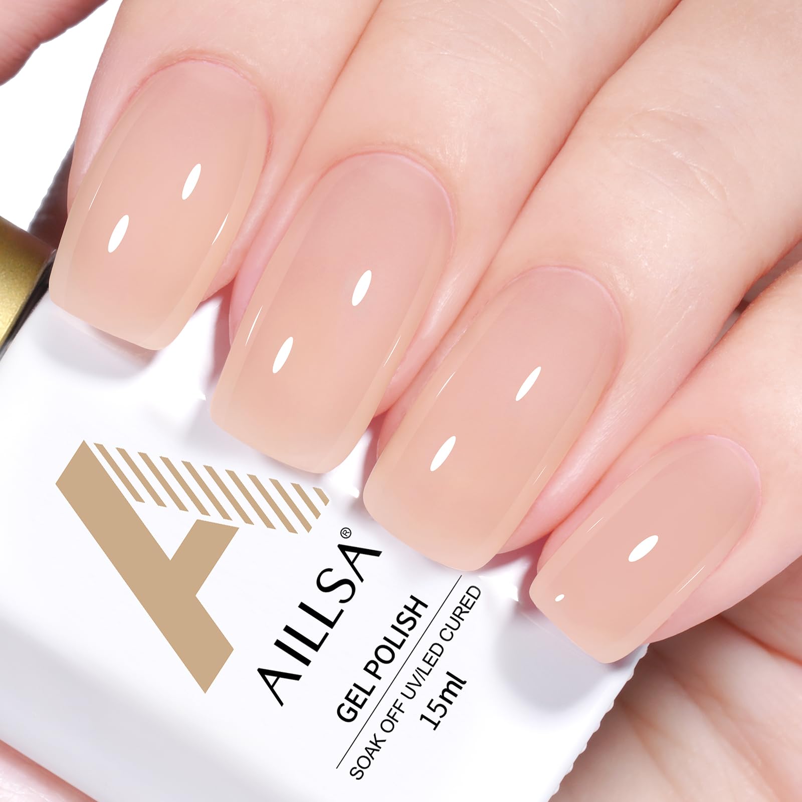 AILLSA Light Nude Gel Nail Polish Desert Sand Jelly