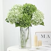 NatureMan 4Pcs Hydrangea Artificial Flowers, 20'' Latex Real Touch Hydrangeas Large Hydrangea Flowers for Home Decor Party Arrangements Wedding Bouquets Centerpieces (2Dark Green&2Light Green)