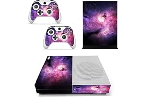 FOTTCZ Vinyl Skin for Xbox One Slim Console & Controllers Only, Sticker Decorate and Protect Equipment Surface, Purple Nebula
