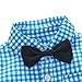 Yilaku Toddler Boys Outfits Suit Infant Clothing Newborn Baby Boy Clothes Sets Gentleman Plaid Top+Bow Tie+Suspender Pants(9-12 Months, Blue)