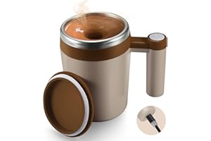 G · PEH Self Stirring Coffee Mug,Rechargeable Automatic Magnetic Self Mixing Coffee Mug with 2 Stir Bar,13oz Auto Stainless Steel mixer Cup for Coffee Milk Cocoa for Office Travel Best Christmas Gifts(Coffee)