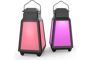 EARTEANA 2 PCs Outdoor Speakers, Gifts for Men Women, Multi-Sync Speakers Bluetooth Wireless with LED Light, Outdoor Bluetooth Speaker Waterproof for Patio Garden Party, Valentine's Day Gifts for Him Her