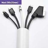 D-Line Maxi Trunking 50mm x 25mm White 1m TV Cable Tidy view 4