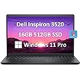 Dell Inspiron 15 3000 3520 15.6" FHD Touchscreen (Intel 4-Core i5-1135G7, 16GB RAM, 512GB PCIe SSD, UHD Graphics) Business Laptop, WVA Anti-Glare, Numeric Keypad, Webcam, Wi-Fi, Win 11 Pro, Black