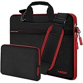 Hseok Slim Laptop Shoulder Bag 13-14 inch HandBag with Small Case Compatible with MacBook Pro 14" M4/M3/M2/M1 2025-2021, 13.3" Mac Air/Pro, XPS 13/14 and Most 13"-14" Notebooks,Red Zipper