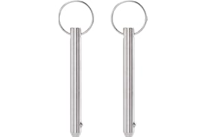OIIKI 2 Pack Quick Release Pins, Fastener Diameter 5/16 inch(8mm) Usable Length: 2.42inch(61.5mm), Bimini Top Pin, Full 316 Stainless Steel Marine Hardware for Ship Outfitting/Shipbuilding